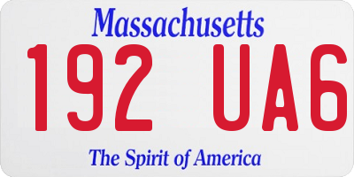 MA license plate 192UA6