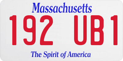 MA license plate 192UB1