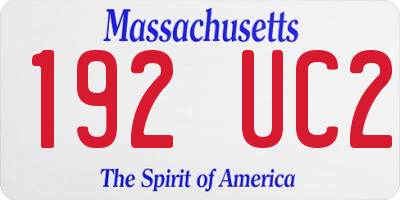 MA license plate 192UC2