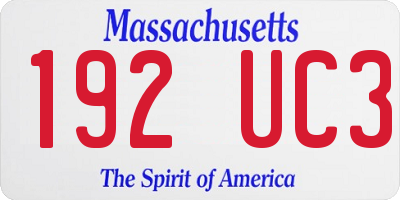 MA license plate 192UC3