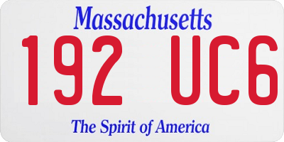 MA license plate 192UC6