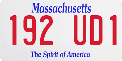 MA license plate 192UD1