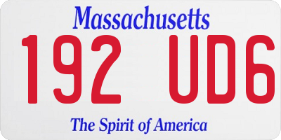 MA license plate 192UD6