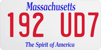 MA license plate 192UD7