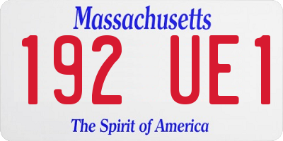 MA license plate 192UE1