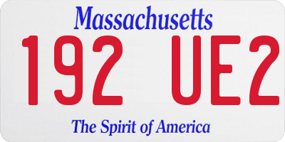 MA license plate 192UE2