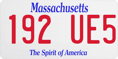 MA license plate 192UE5