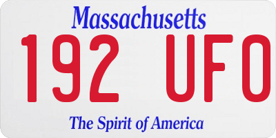 MA license plate 192UF0