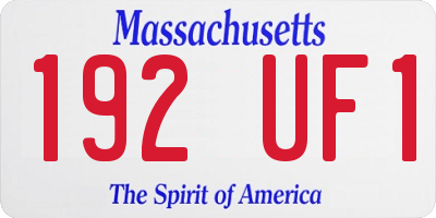 MA license plate 192UF1