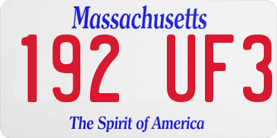 MA license plate 192UF3