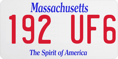 MA license plate 192UF6