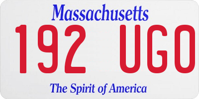 MA license plate 192UG0