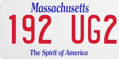 MA license plate 192UG2