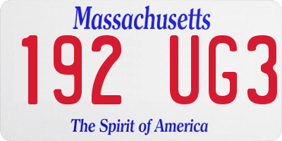 MA license plate 192UG3