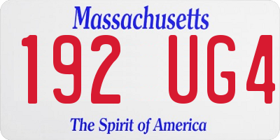 MA license plate 192UG4