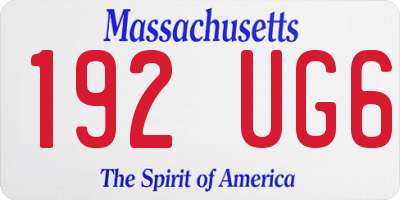 MA license plate 192UG6