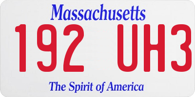 MA license plate 192UH3