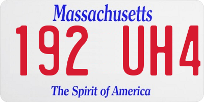 MA license plate 192UH4