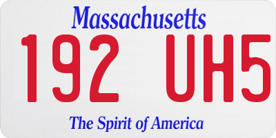 MA license plate 192UH5