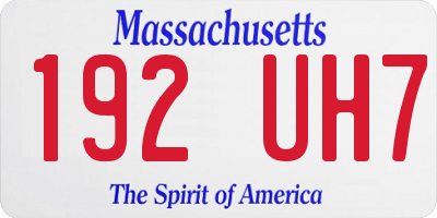 MA license plate 192UH7