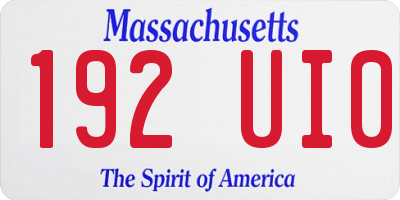 MA license plate 192UI0