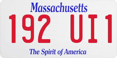 MA license plate 192UI1