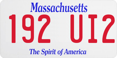 MA license plate 192UI2