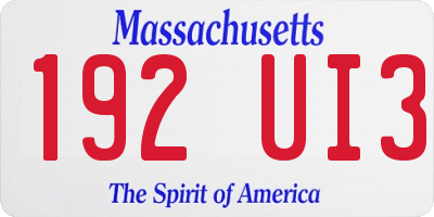 MA license plate 192UI3