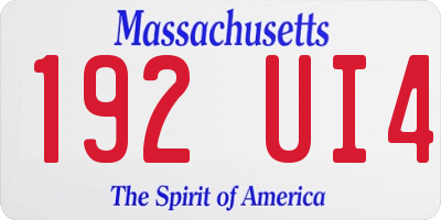 MA license plate 192UI4