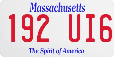 MA license plate 192UI6