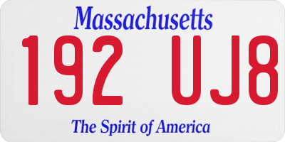 MA license plate 192UJ8