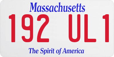 MA license plate 192UL1