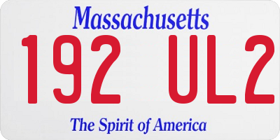 MA license plate 192UL2