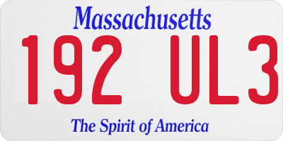 MA license plate 192UL3