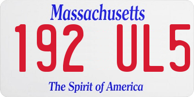 MA license plate 192UL5