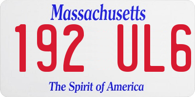 MA license plate 192UL6