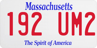 MA license plate 192UM2