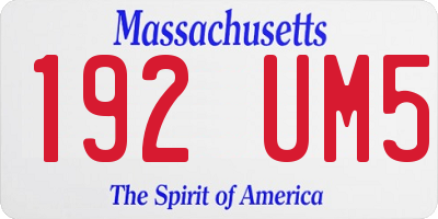 MA license plate 192UM5