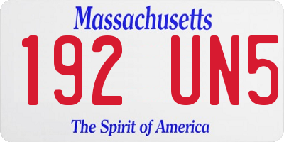 MA license plate 192UN5