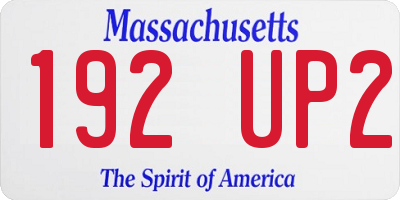 MA license plate 192UP2