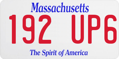 MA license plate 192UP6