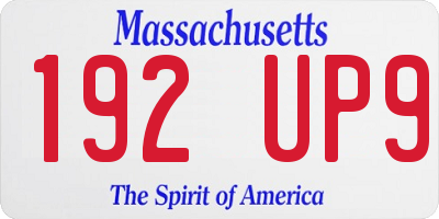 MA license plate 192UP9