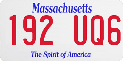 MA license plate 192UQ6