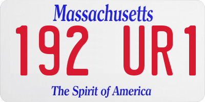 MA license plate 192UR1