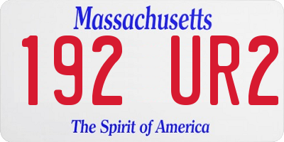 MA license plate 192UR2