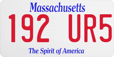 MA license plate 192UR5
