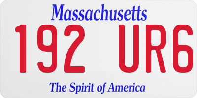 MA license plate 192UR6