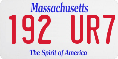 MA license plate 192UR7