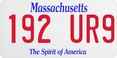 MA license plate 192UR9