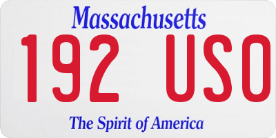 MA license plate 192US0